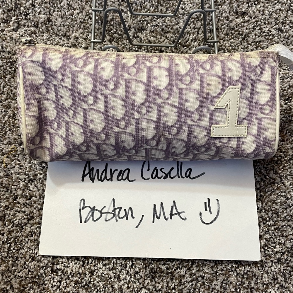 Vintage Dior lilac #1 makeup canvas pouch